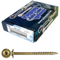 8 x 2-1/2' -Bronze Star Multipurpose Torx/Star Drive Head Exterior Coated Modified Truss Head Cabinet Wood Screw 5 Pound CASE 5,625 Screws