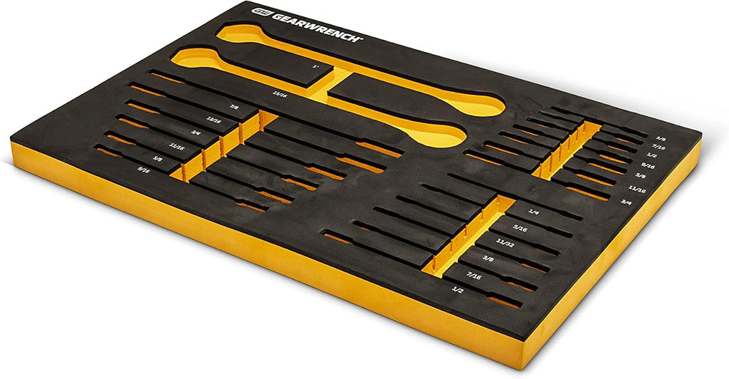 GEARWRENCH 21 Piece 72T SAE Standard & Stubby Ratcheting Wrench Set with EVA Foam Tray - 86526