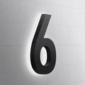 Backlit LED Illuminated House Numbers,Matte Black, Modern Address Signs Lighted Plaque For Outdoor Indoor, Weatherproof And Corrosion Resistant, Day & Night,20 Inch,6