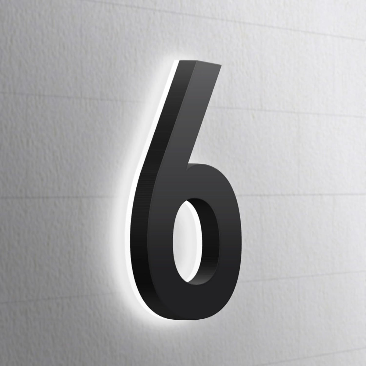 Backlit LED Illuminated House Numbers,Matte Black, Modern Address Signs Lighted Plaque For Outdoor Indoor, Weatherproof And Corrosion Resistant, Day & Night,20 Inch,6