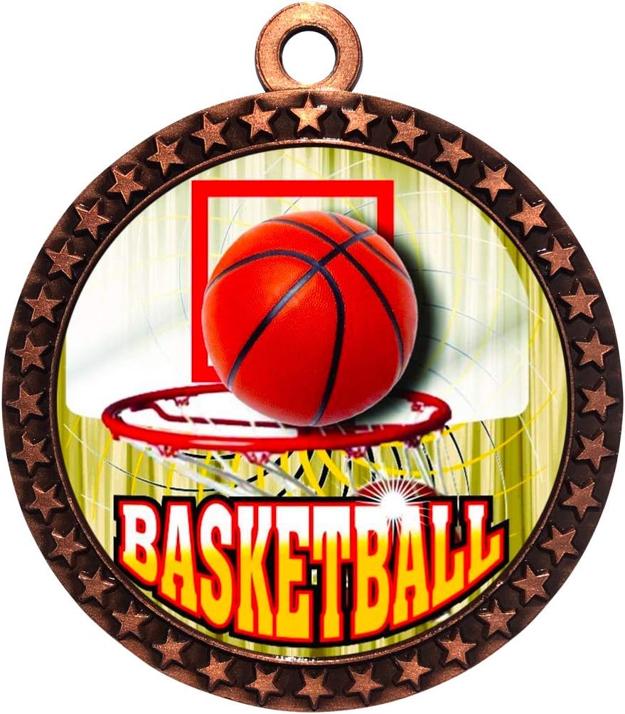 Express Medals 1 to 50 Packs Basketball Bronze Medal Trophy Award with Neck Ribbon STDD212-FCL412
