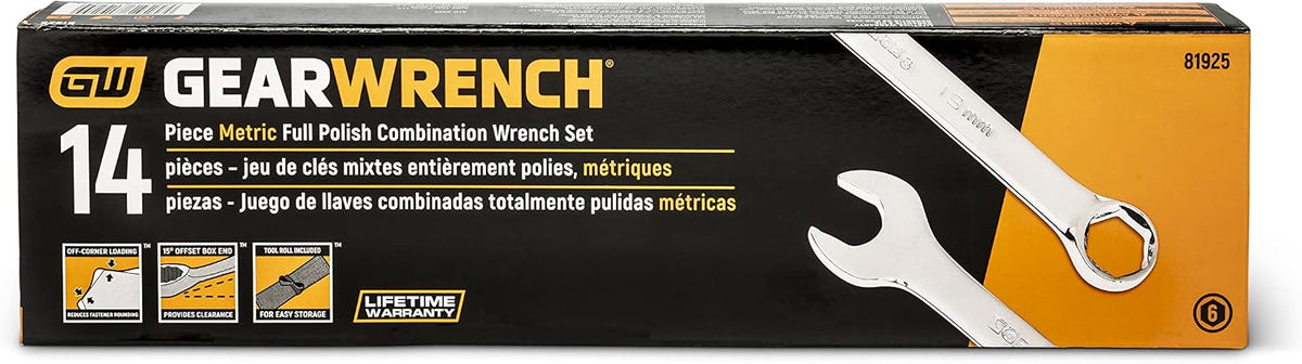 GEARWRENCH 14 Piece 6 Point Combination Metric Wrench Set | 81925 (Pack of 10)