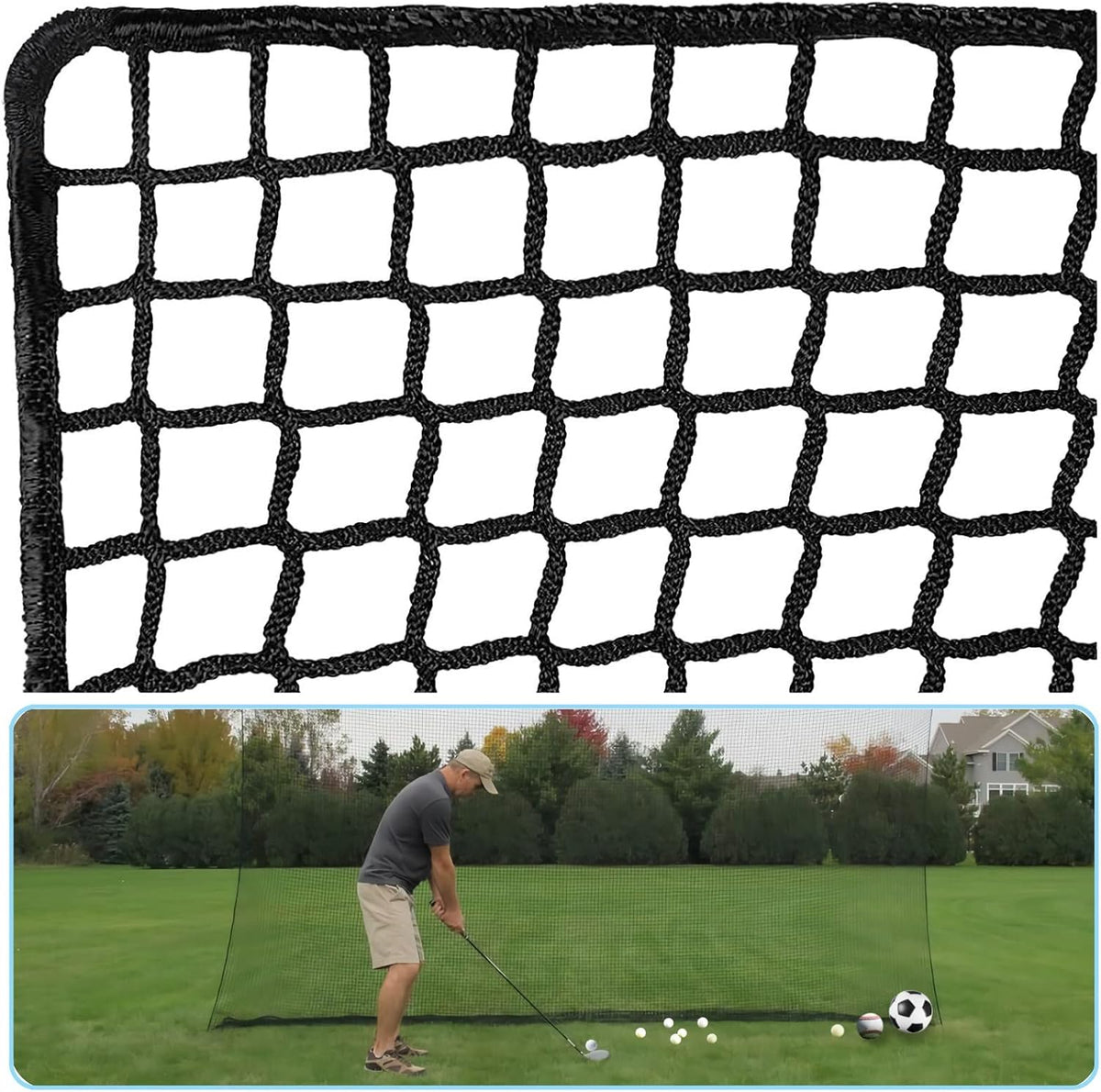 IUZEAI Golf Practice Net - Heavy Duty Nylon Netting, 10x10ft/10x15ft/10x20ft