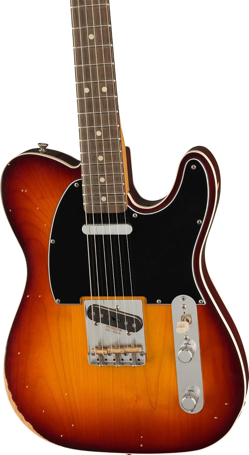 Fender Jason Isbell Custom Telecaster- 3-Color Chocolate Burst Bundle with Gig Bag, Strap, Cable, and Guitar Cleaning Kit