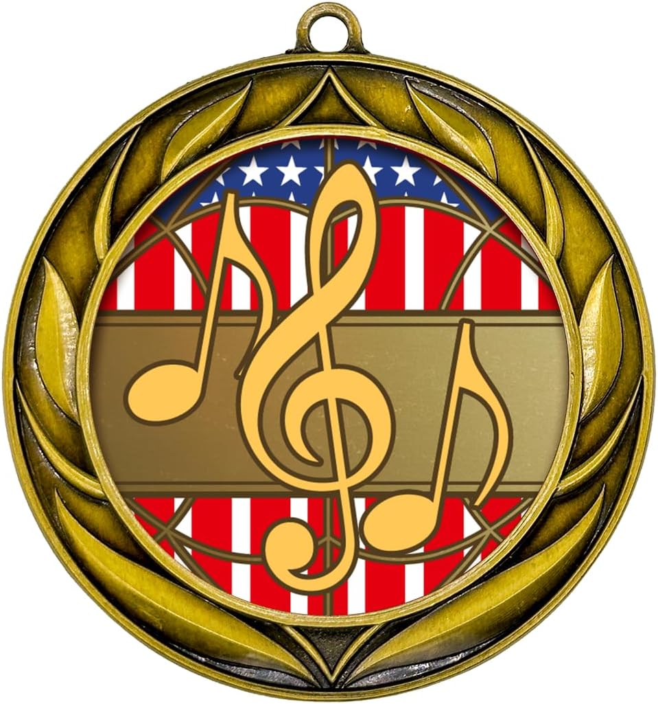 All Quality Music Wreath Design Medal - 1st, 2nd, 3rd Place