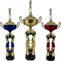 Express Medals Various Sport Giant 54 Inch Tall 19 Inch Wide 4 Post Column Gold Red or Blue Trophy Cup Award Includes Attached Plate with up to 5 Lines of Your Custom Engraved Text. Weighs 11 lbs.