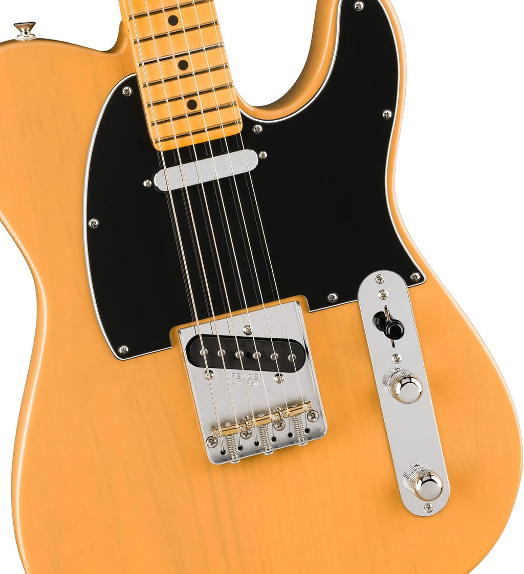 Fender American Professional Classic Telecaster - Butterscotch Blonde Bundle with Gig Bag, Strap, Cable, and Guitar Cleaning Kit