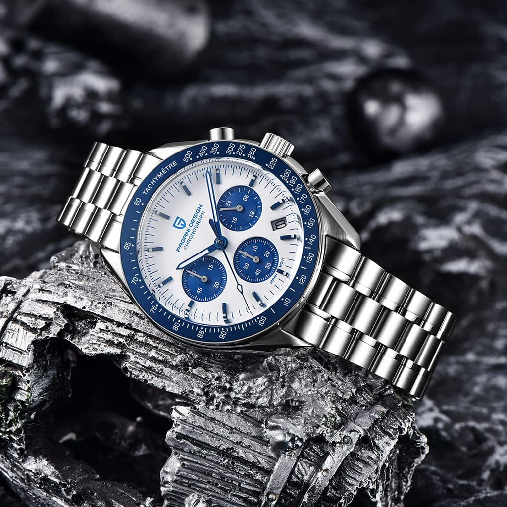 Pagani Design 1701 V3 Men's Chronograph Quartz Dial 40mm VK63 Movement Stainless Steel Mirror Sapphire Watch 100 Meter Water Resistant Sport Watch