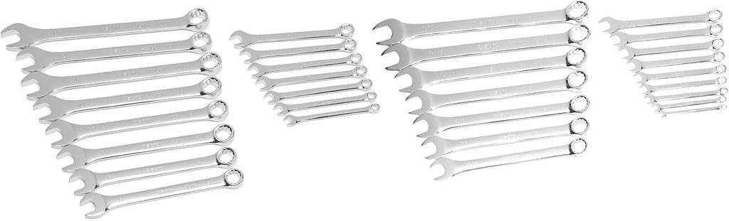 SATA 31 Piece 12 Point Combination Wrench Set | SAE 1/4' to 1-1/4' & Metric 8mm to 22mm | Off Corner Loading | ST08414G