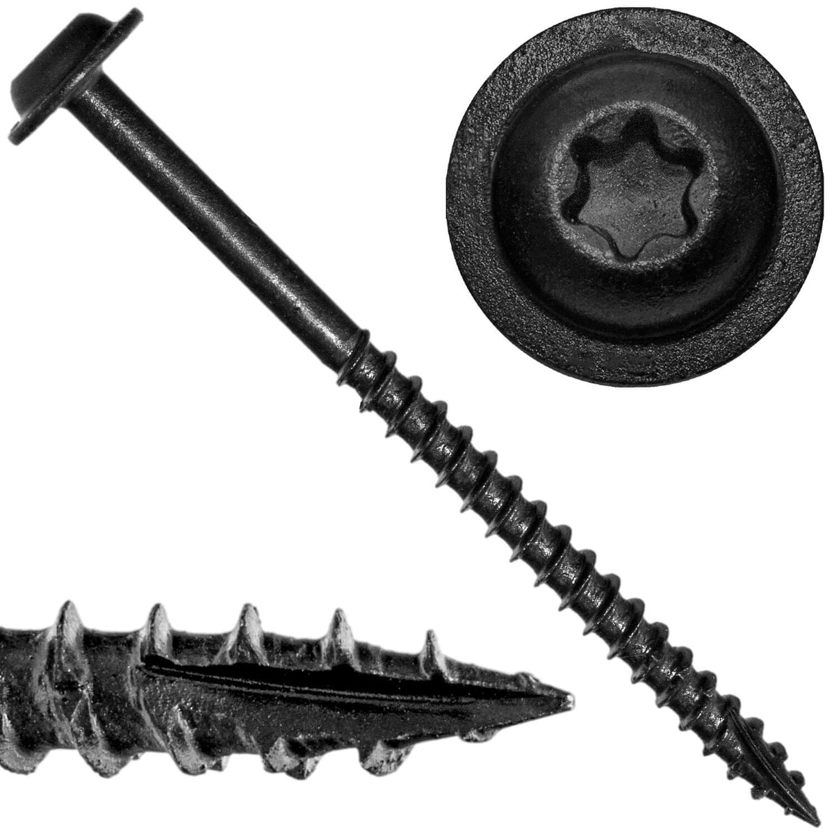#10 x 3 Round Washer Head - Torx Drive Wood Screws. Multipurpose Cabinet, Furniture, Siding and Trim and General Construction - 27 Pound ~1500 Screws