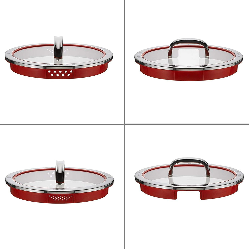 WMF 760056380 Function 4 Cookware Set with Steamer Insert, Stainless Steel, Transparent, 20 cm, 5 Units