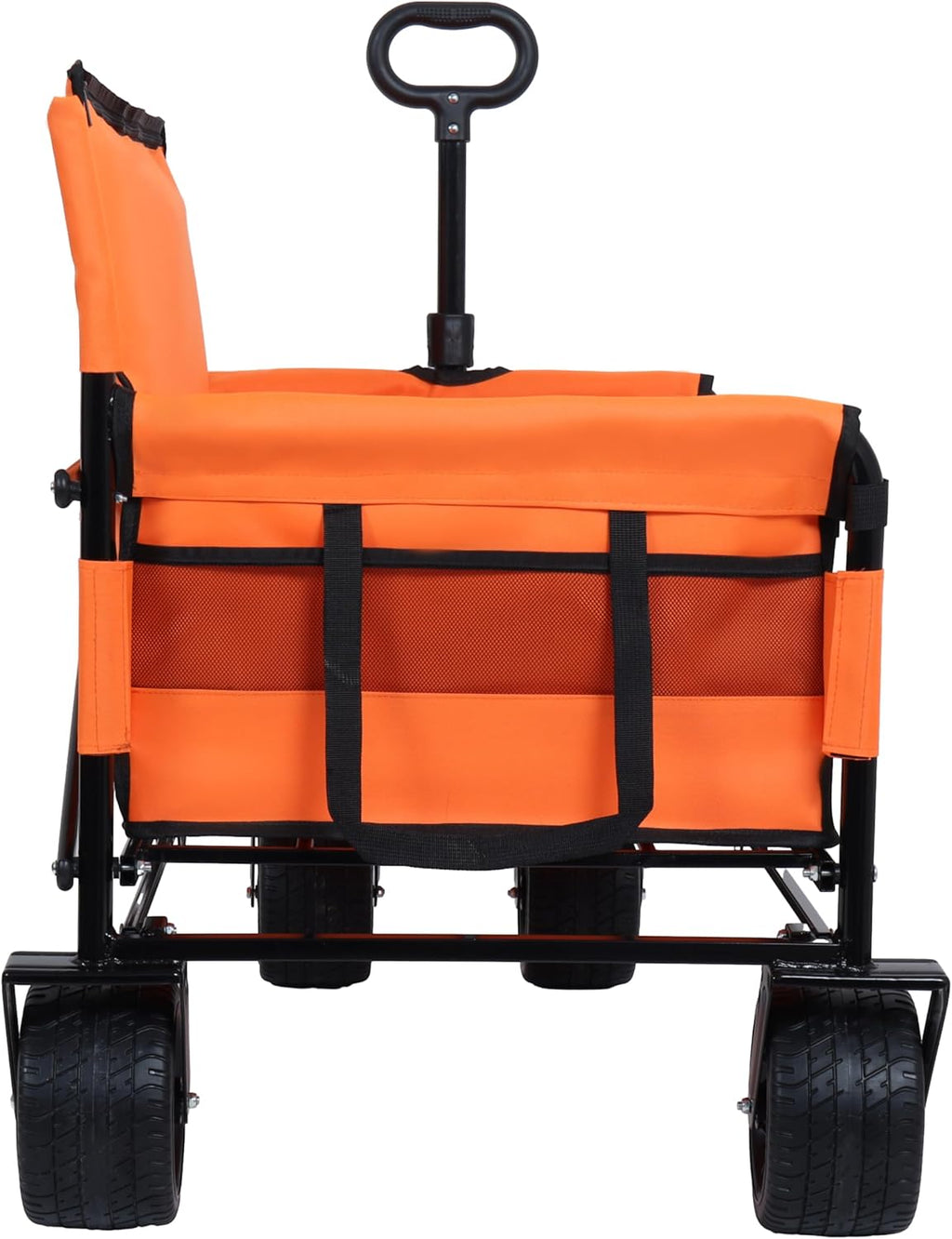 CIATRE 3-in-1 Heavy-Duty Convertible Folding Wagon Cart with Bench Seat & Storage – 500lb Capacity, 180L All-Terrain Wagon for Camping, Beach, Sports, & Garden – 360° Swivel Wheels (Orange)