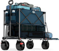 TIMBER RIDGE 400L Large Capacity Folding Double Decker Wagon with Brakes, 54' Extra Long Extender Wagon Cart, 450lbs Heavy Duty Collapsible Cart, All-Terrain Big Wheels for Camping, Sports, Shopping