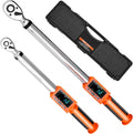 VEVOR Digital Torque Wrench 3/8 1/2 Inch Drive, 0-44.25FT.LB(0-60Nm)/0-162.26FT.LB(0-220Nm) ±2% Accuracy, Electronic Torque Wrench with Preset Mode,Vibration,Buzzer,LED Notification,5Units of Measure