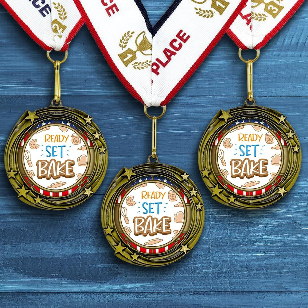 All Quality Stars Ready Set Bake Medal | Competition Metal Medal - 1st, 2nd, 3rd Place