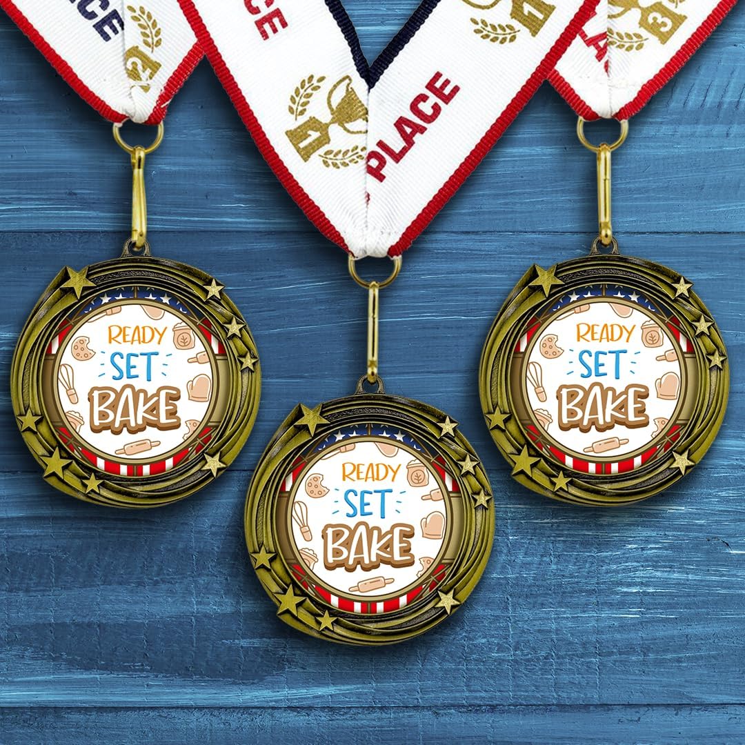 All Quality Stars Ready Set Bake Medal | Competition Metal Medal - 1st, 2nd, 3rd Place