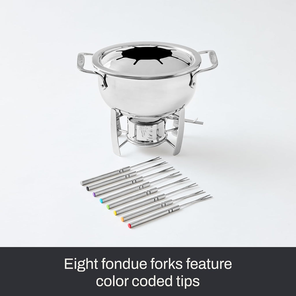All-Clad Specialty Stainless Steel Fondue Set 12 Piece Pots and Pans, Cookware Silver