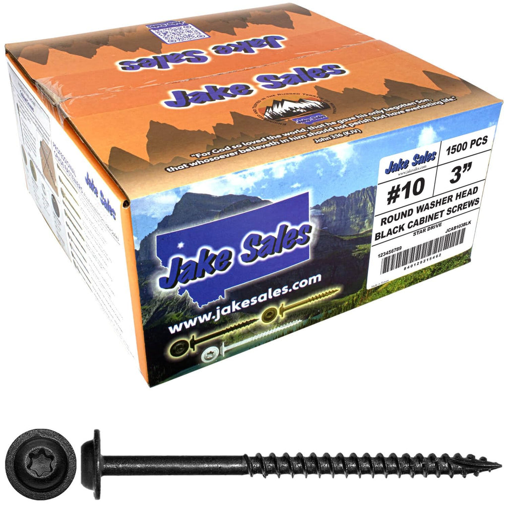 #10 x 3 Round Washer Head - Torx Drive Wood Screws. Multipurpose Cabinet, Furniture, Siding and Trim and General Construction - 27 Pound ~1500 Screws