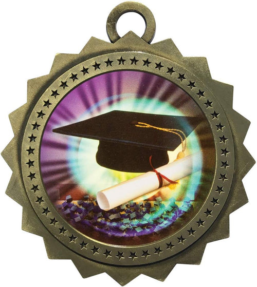 1 to 50 Packs Graduation Gold Medals Trophy Award with Free Custom Engraving D03-MY424