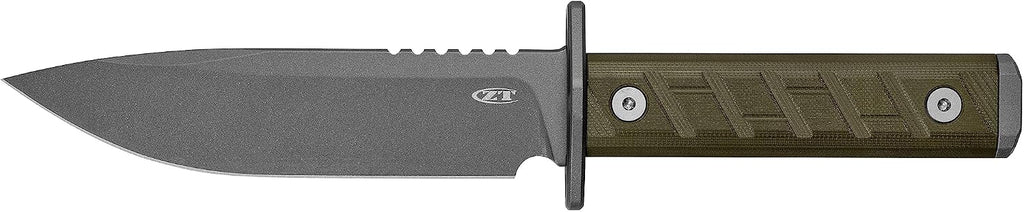 Zero Tolerance 0006 Fixed Blade Knife, Full Tang 6 inch CPM 3V Blade Field Knife, Green G10 Handle, Durable Kydex Sheath, Made in the USA