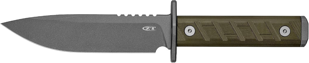 Zero Tolerance 0006 Fixed Blade Knife, Full Tang 6 inch CPM 3V Blade Field Knife, Green G10 Handle, Durable Kydex Sheath, Made in the USA