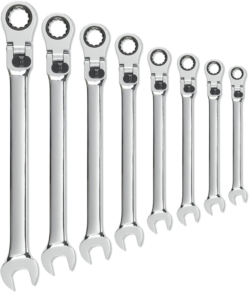 GEARWRENCH 8 Pc. 12 Pt. XL Locking Flex Head Ratcheting Combination Wrench Set, SAE - 85798