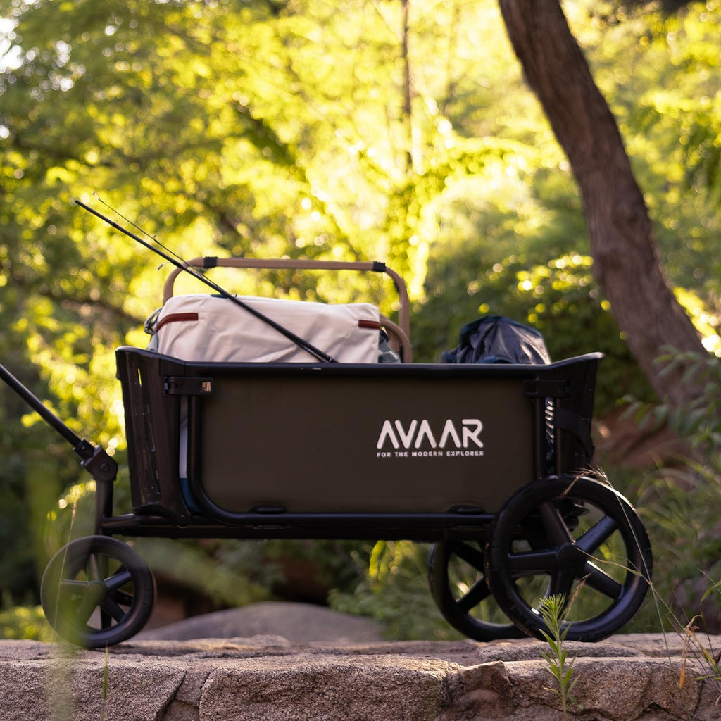 Go Anywhere 400lbs Large Capacity Collapsible Wagon Cart,Folding Utility Heavy Duty,All Terrain Big Wheels for Garden Camping Sports Outdoor Shopping, Green