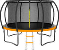 Kiivakii Trampoline 8FT 10FT 12FT 14FT 16FT, Outdoor Trampolines for Kids and Adults, Recreational Trampoline with Enclosure Net & Ladder, Round Trampolines ASTM Approved