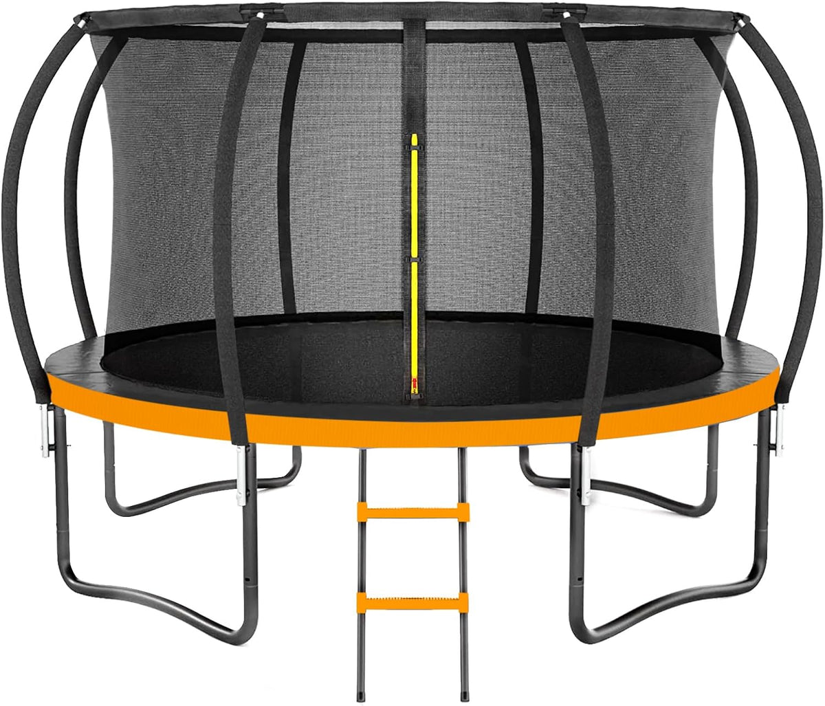 Kiivakii Trampoline 8FT 10FT 12FT 14FT 16FT, Outdoor Trampolines for Kids and Adults, Recreational Trampoline with Enclosure Net & Ladder, Round Trampolines ASTM Approved