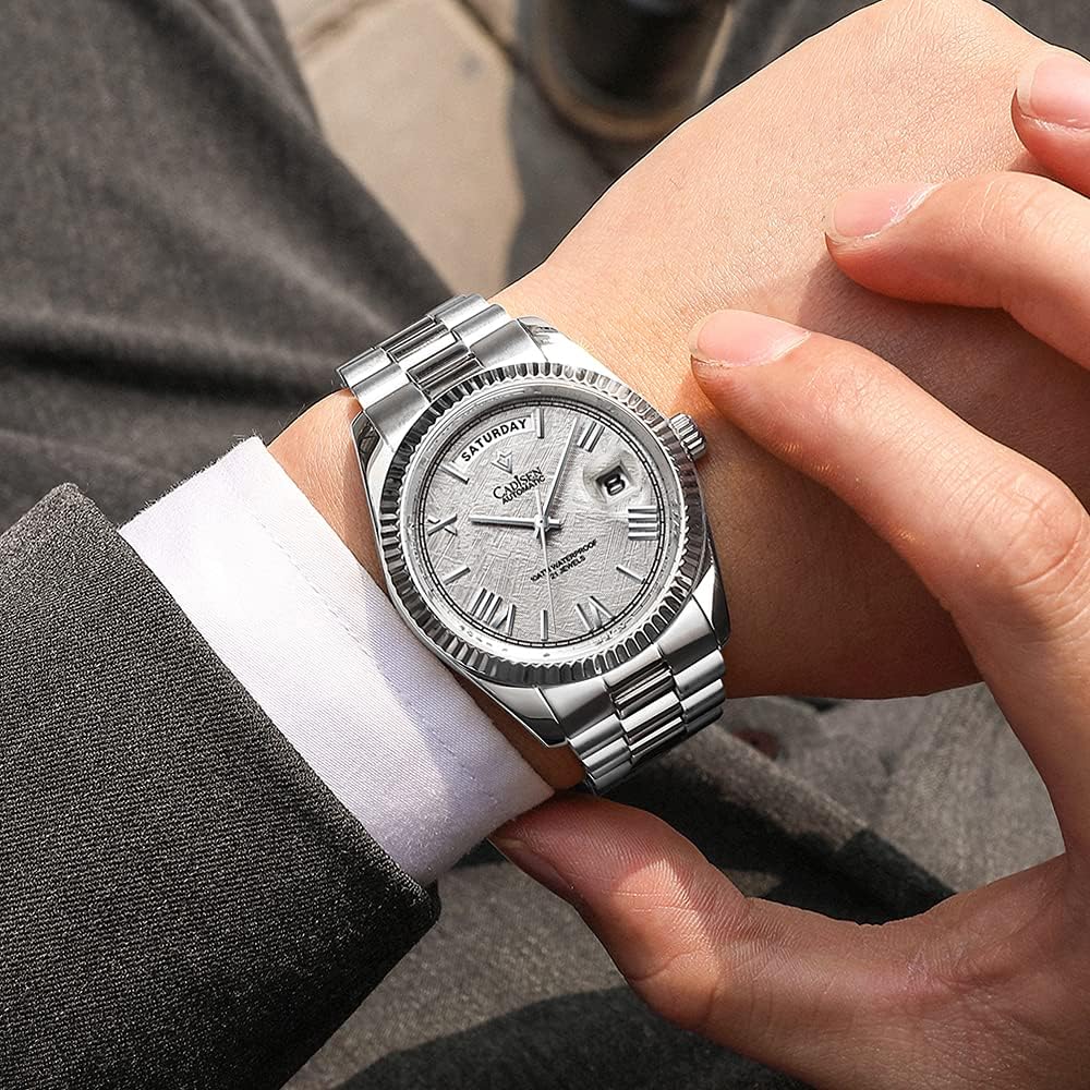 CADISEN Men's Automatic MIYOTA 8285 Mechanical Watch Casual Watches for Men Waterproof Sapphire