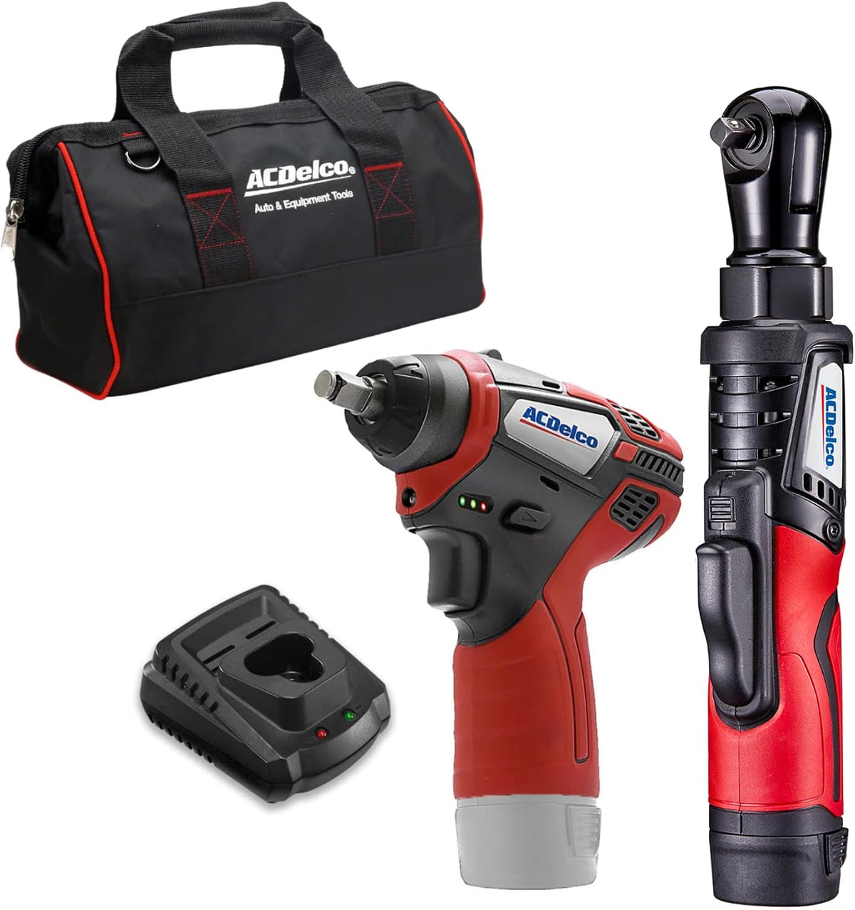 ACDelco ARW12103-K1 G12 Series 12V Cordless Li-ion 3/8' Brushless Ratchet Wrench & Impact Wrench Combo Tool