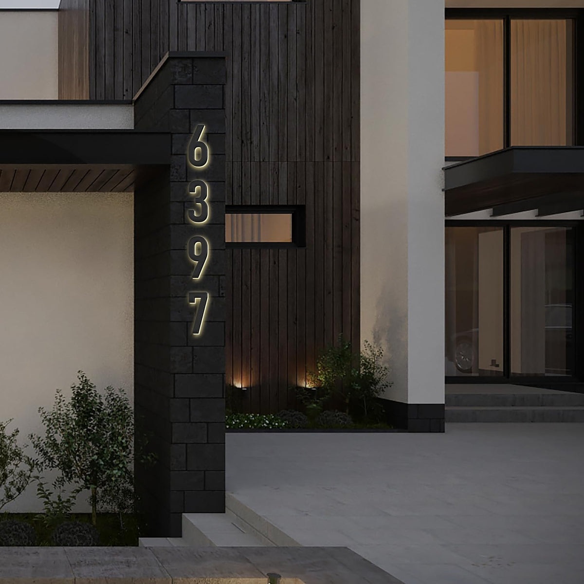 Illuminated House Address Numbers Signs, Stainless Steel,Up-Scale Modern Look, Backlit LED Illuminated Home Address Number, Lighted House Numbers For Outside,20 Inch/500mm,5