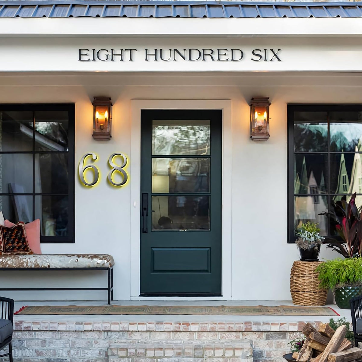 Lighted House Numbers For Outside, Backlit LED Address Numbers For House, Stainless Steel Illuminated Address Number, Waterproof, And Weather Resistant,20 Inch/500mm,U