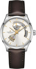 Hamilton Jazzmaster Performer Automatic Men's Watch, 40mm Stainless Steel Case, Swiss Made, Silver Dial Analog Wrist Watch, 50m Waterproof, Sapphire Crystal, 3-Hand Movement, Calf Leather Strap