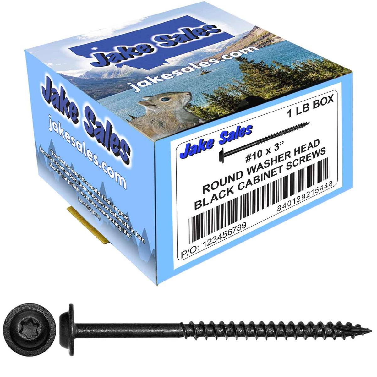 10 x 3 Black Round Truss Head Multipurpose Exterior Coated Modified Cabinet Wood Screw - CASE Qty 42 Boxes 2,562 Screws