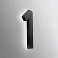 LED Illuminated House Numbers,Matte Black, Modern Address Signs Lighted Plaque For Outdoor Indoor.
