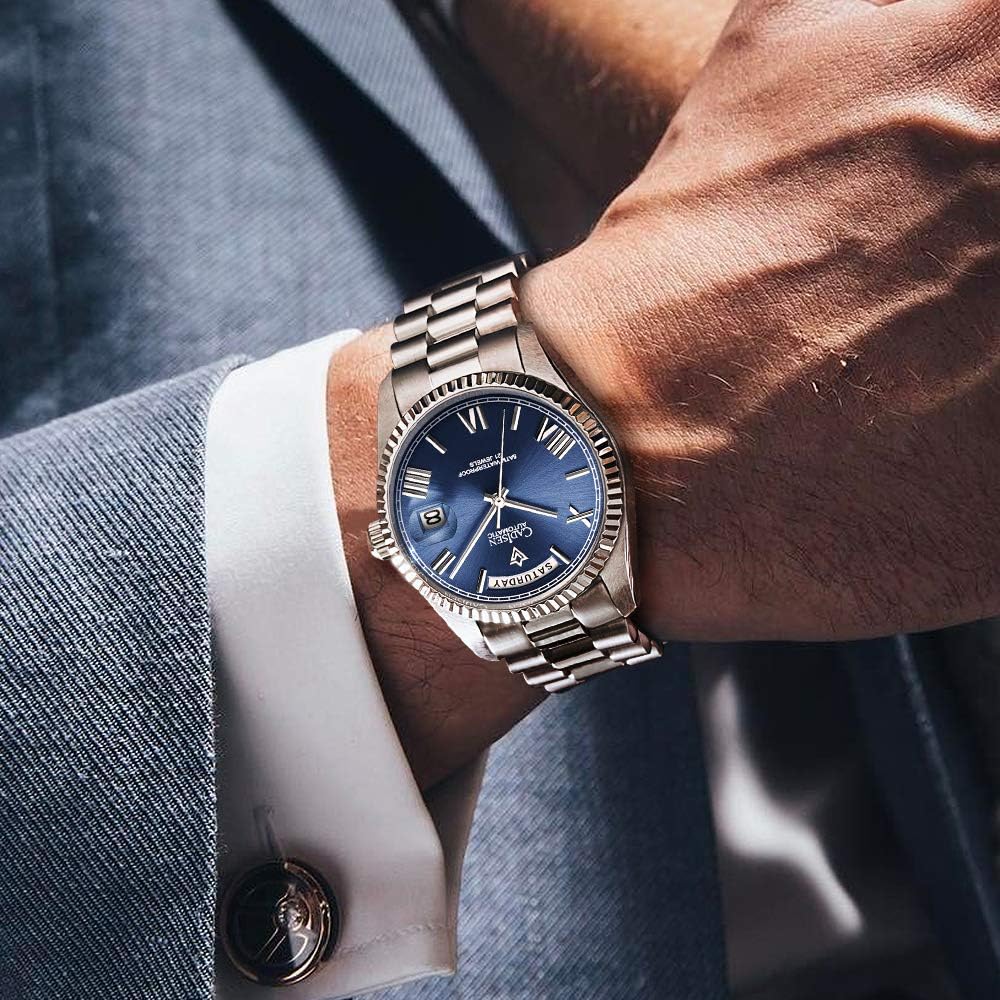 CADISEN Men's Automatic MIYOTA 8285 Mechanical Watch Casual Watches for Men Waterproof Sapphire