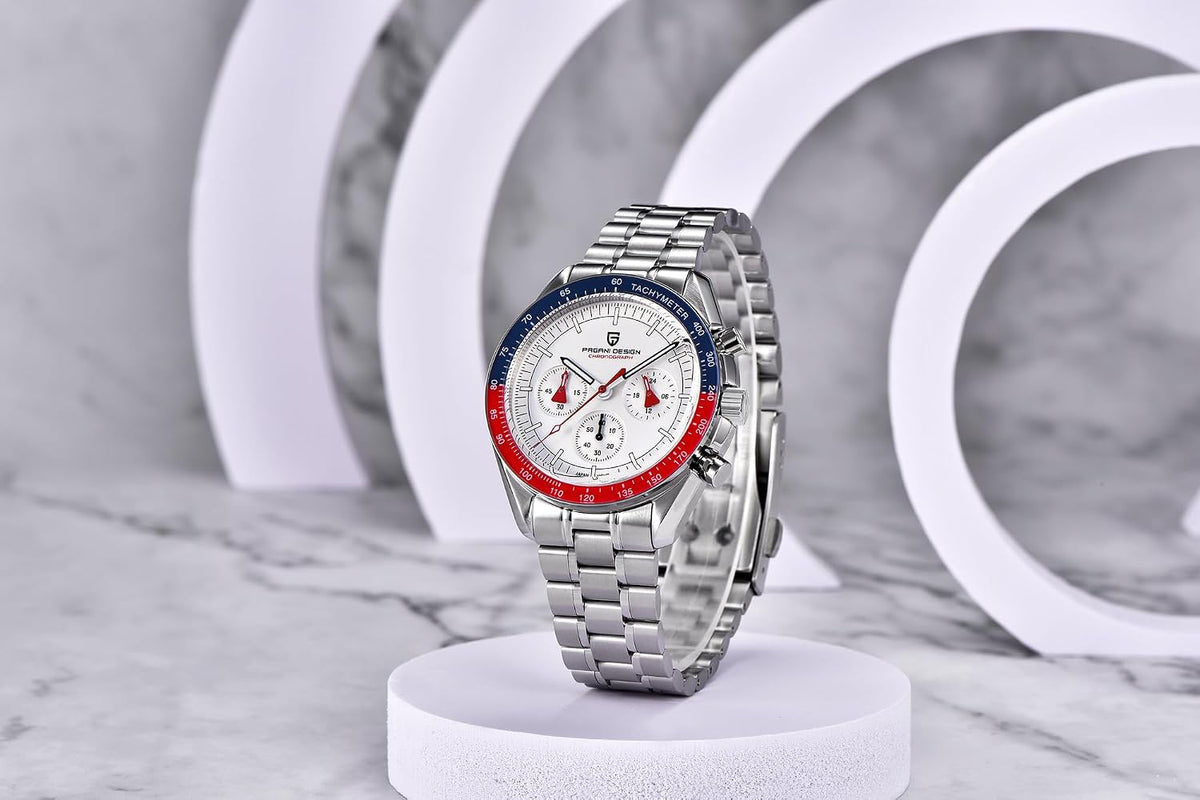 Pagani Design 1701 V3 Men's Chronograph Quartz Dial 40mm VK63 Movement Stainless Steel Mirror Sapphire Watch 100 Meter Water Resistant Sport Watch