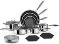 Nonstick Pots and Pans Set, 14 Piece Hybrid Hex Stainless Steel Cookware Set for Everyday Cooking, Includes Frying Pans, Saute Pan, Saucepans&Pot, Induction Compatible, Dishwasher&Oven Safe, PFOA Free