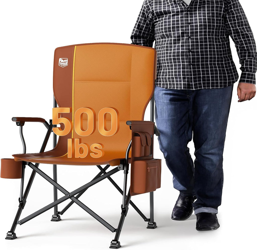 TIMBER RIDGE 400L Large Capacity Folding Double Decker Wagon&TIMBER RIDGE Oversized Folding Camping Chair