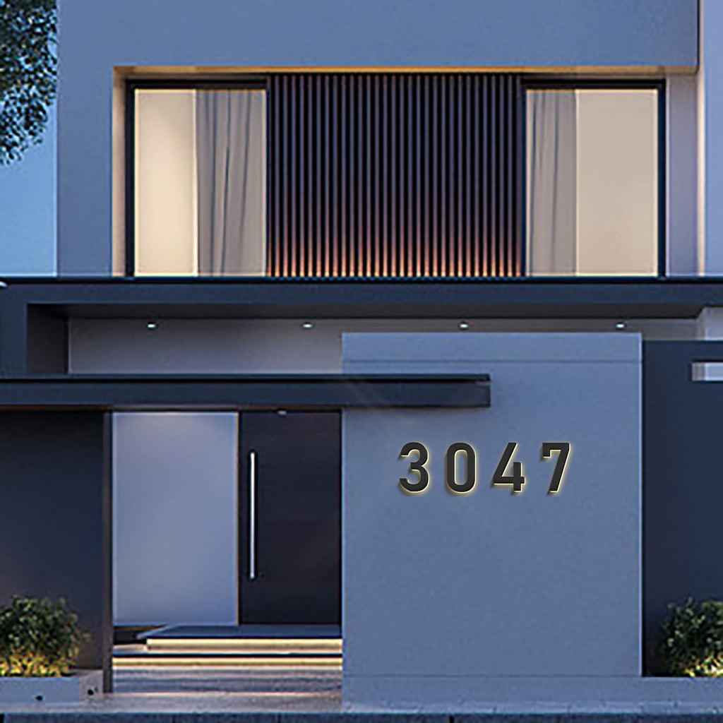 18 Inch Backlit LED Illuminated Home Address Numbers Modern Lighted Up House Numbers Stainless Steel Hand-Polished Waterproof For House Address Signs,6