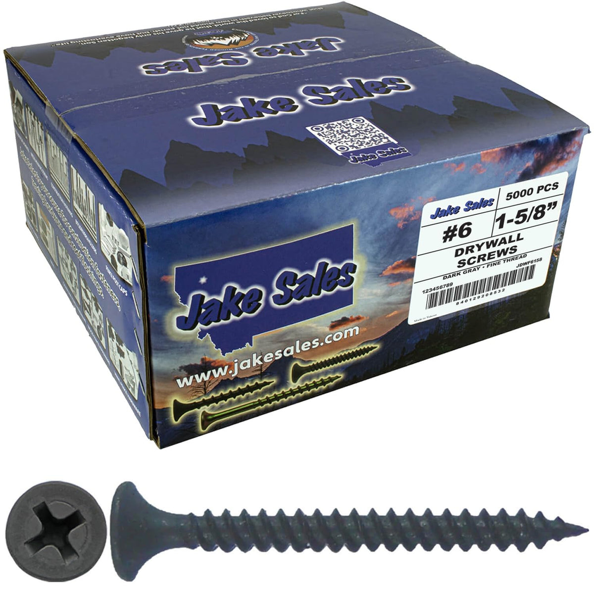 Gray Phosphate Drywall Screws: #6 x 1-5/8' FINE Thread Drywall, Gypsum Board, Sheetrock, Plasterboard Screws. Use for Low Cost, All Purpose Wood Screws (22 POUNDS - 5,000 Approx. Screw Count)