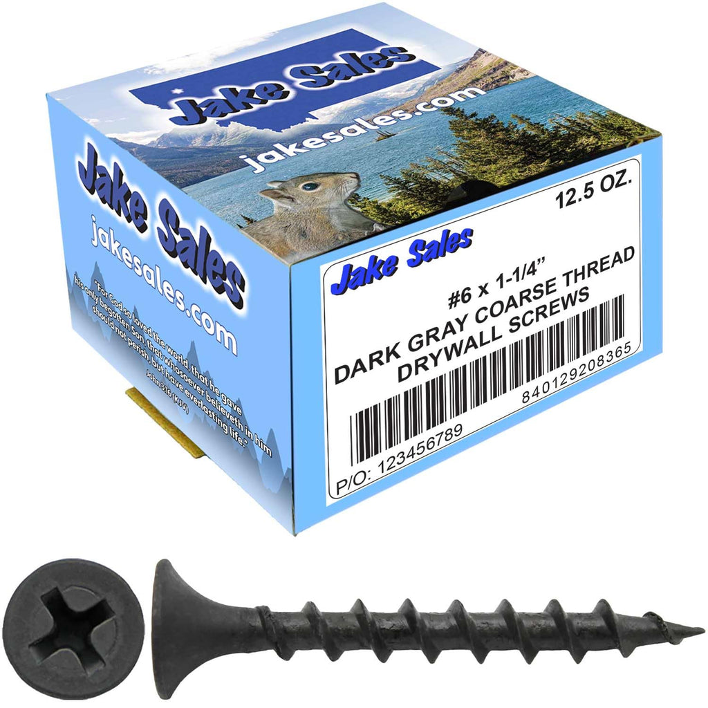 #6 x 1-1/4' COARSE Thread Gray Phosphate Drywall Screws, Drywall, Gypsum Board, Sheet Rock, Plasterboard Screws. CASE Qty 42 Boxes 9,030 Screws