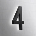 LED Illuminated House Numbers,Matte Black, Modern Address Signs Lighted Plaque For Outdoor Indoor.