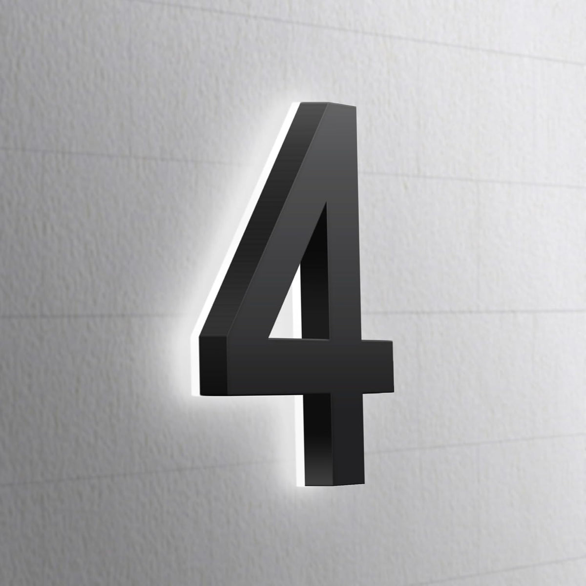 LED Illuminated House Numbers,Matte Black, Modern Address Signs Lighted Plaque For Outdoor Indoor.