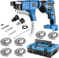 21V Cordless Drywall Screw Gun and Electric Screwdriver - 2-in-1 Self-Feeding Screwdriver, Includes Storage Toolbox and 4.0Ah Battery, Perfect for DIY and Professional Use (Battery free set)