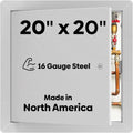 BEST BA-AHD 20' x 20' Metal Access Panel with Concealed Pin Hinge, LEED Compliant 16-Gauge Steel Access Door for Non-Rated Drywall/Ceilings, White Drywall Panel with Rounded Corners, Screwdriver Latch