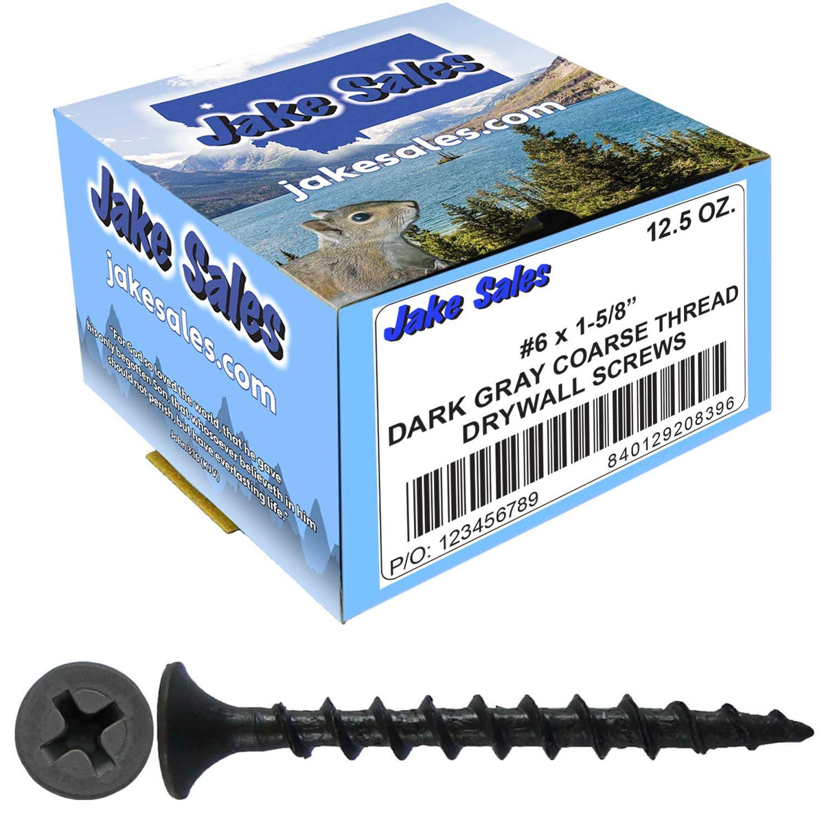 #6 x 1-5/8' COARSE Thread Gray Phosphate Drywall Screws, Drywall, Gypsum Board, Sheet Rock, Plasterboard Screws. CASE Qty 42 Boxes - 7,434 Screws
