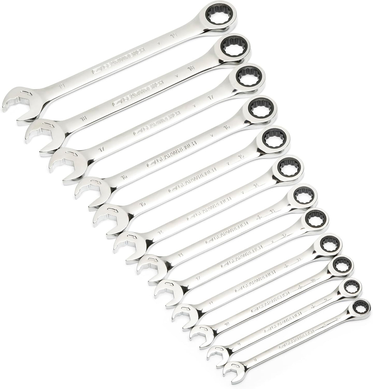 GEARWRENCH Open End Ratcheting Metric Wrench Set 12 Pc., 12 Point - 85597