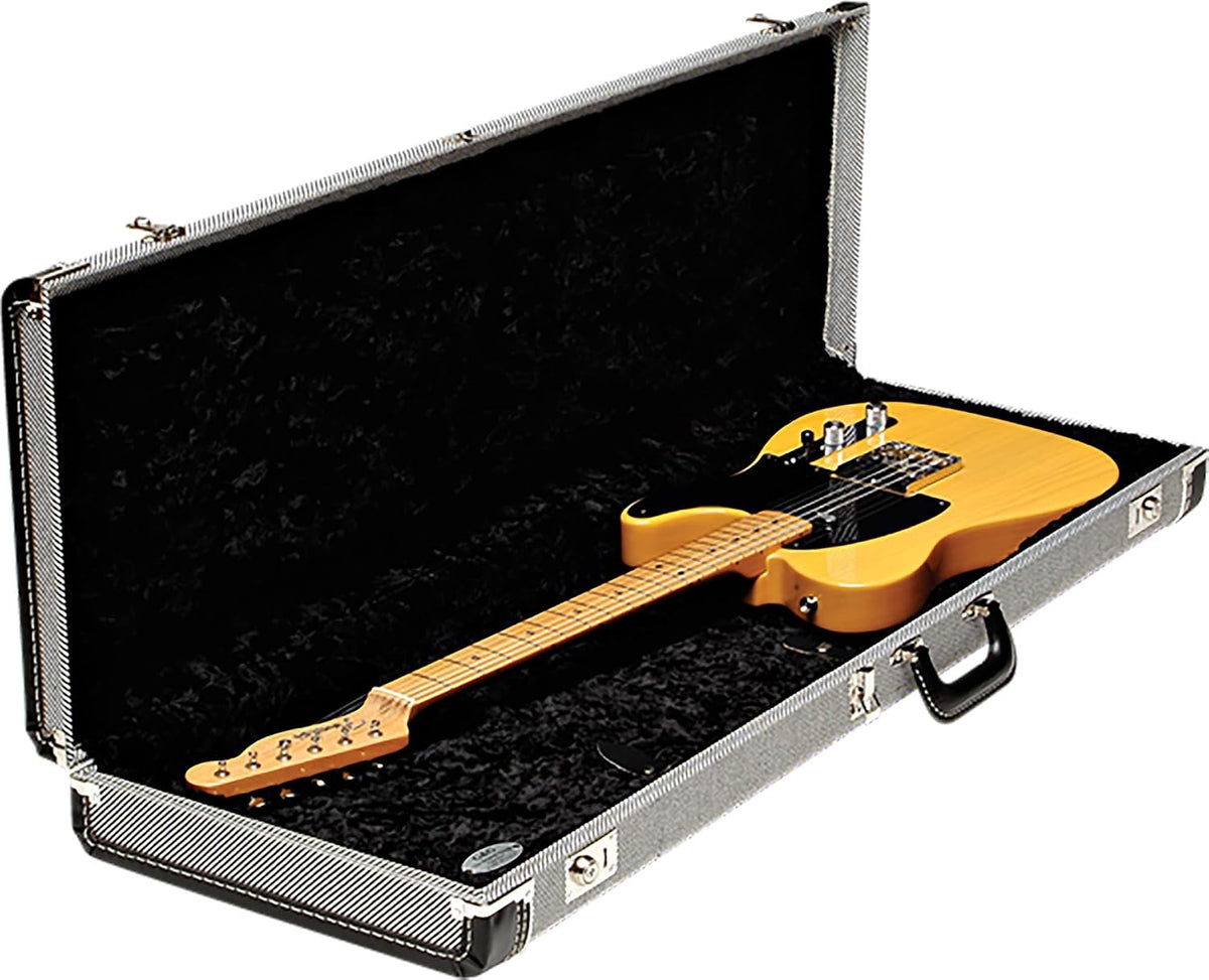 Fender Jim Root Telecaster - Flat White Bundle with Deluxe Black Tweed Hard Case, Cable, Strap and Guitar Cleaning Kit